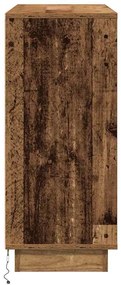 Aparador vidaXL com LED em Madeira Antiga 90x32x75 cm em Madeira de En
