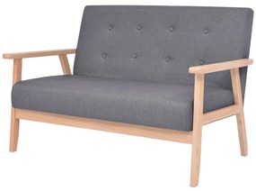 Conjunto de sofás 2 pcs tecido cinzento escuro