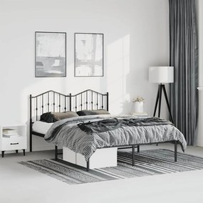 Estrutura de cama com cabeceira 135x190 cm metal preto