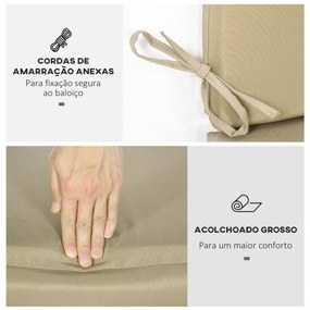Almofada para Baloiço de 2 Peças Almofada para Baloiço de Assento e Encosto Acolchoado 130x45x5 cm Bege