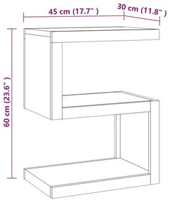 Mesa de apoio 45x30x60 cm madeira de teca maciça