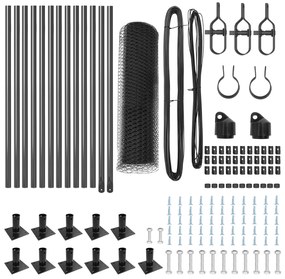 Conjunto de Cercas Conjunto de 2 Cinza Metal 25 x 0.5 m Durável