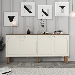 Aparador "Bianco" - Creme - 180x84x35cm - Design Moderno