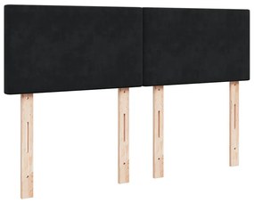 Estrutura de cama otomana com colchão 140x190 cm veludo preto