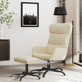 vidaXL Cadeira de descanso com banco tecido cor creme