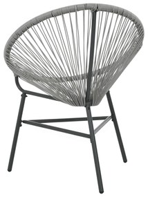Cadeira lua de jardim em vime PE cinzento