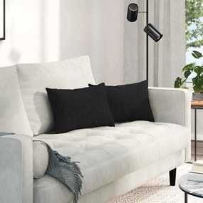 vidaXL Travesseiros de Sofá 2 pcs Preto 50 x 30 cm tecido