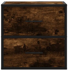 Mesa de cabeceira de parede 40x31x39,5 cm carvalho fumado