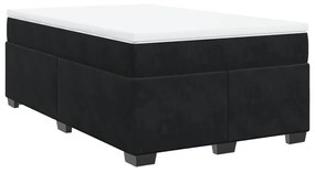 Cama boxspring com colchão 120x200 cm veludo preto