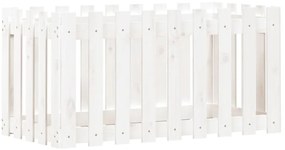 Canteiro elevado design cerca 100x50x50 cm pinho maciço branco
