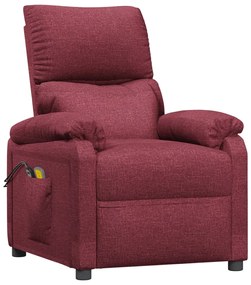 Poltrona de massagens elétrica reclinável tecido vermelho tinto