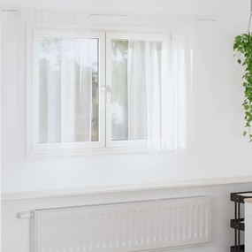 vidaXL Cortina de Voile 2 pcs Branco 140 x 140 cm Poliéster