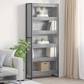 vidaXL Gabinete de Livros 2 pcs Cinza Sonoma 80 x 30 x 155 cm