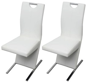 vidaXL Cadeiras de jantar 2 pcs couro artificial branco