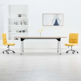 vidaXL Cadeiras de jantar 2 pcs tecido amarelo