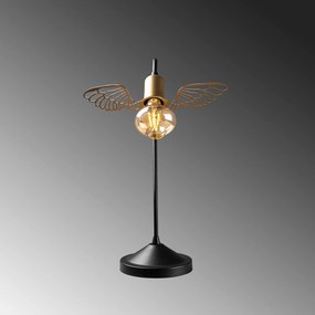 ****
Candeeiro de Mesa Angel – Preto e Dourado – 20 x 20 x 45 cm

**