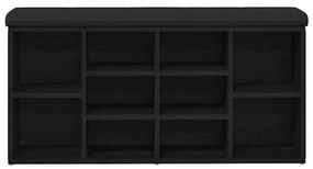 Banco de Armazenamento vidaXL Madeira de Carvalho Preto 100x30x48 cm