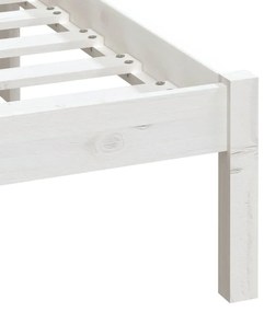 Estrutura de cama 200x200 cm pinho maciço branco