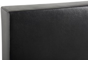 Cama de casal continental em pele sintética preta e branca 160 x 200 cm PRESIDENT Beliani