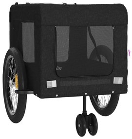 Reboque bicicleta p/ animais tecido oxford/ferro preto