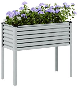 Vaso/floreira de jardim 100x41x90 cm aço galvanizado