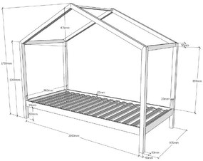 Cama infantil de Casa DALLAS 90x200 Com Estrado Branca