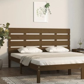 821340 vidaXL Cabeceira de cama 120x3x80 cm pinho maciço castanho mel