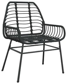 Conjunto de Jantar de Jardim com 7 Peças de Rattan Preto
