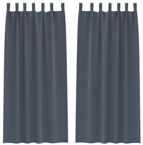Cortinas 2 pcs Cinzento-escuro 260 x 140 cm Poliéster