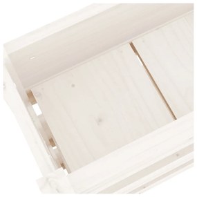 Vaso/floreira 112x25x104,5 cm madeira de pinho maciça branco