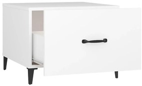 Mesa de centro com pernas de metal 50x50x40 cm branco