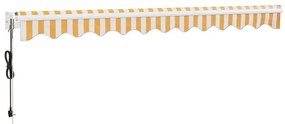 Toldo retrátil automático 3,5x2,5 m amarelo e branco