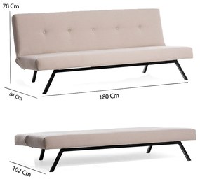 Sofá-Cama de 3 Lugares Zola – Creme – 180 x 102 cm