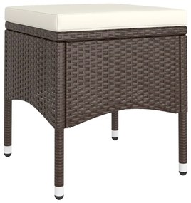 5 pcs conjunto de jantar p/ jardim vime PE castanho