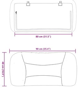 Almofadão de cabeceira 80 cm tecido creme