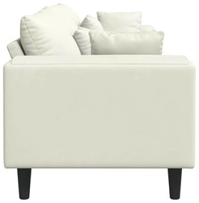 Sofá de Veludo com almofada com travesseiro Creme 208 cm Veludo