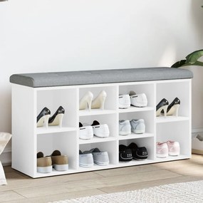 vidaXL Banco sapateira 102x32x50 cm derivados de madeira branco