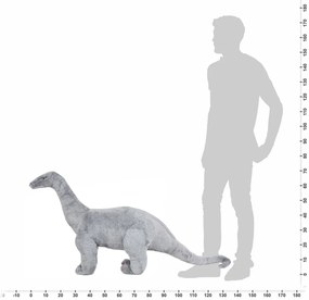 Brinquedo de montar dinossauro braquiossauro peluche cinza XXL