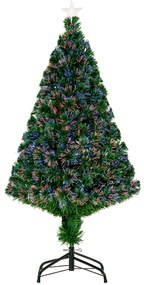 HOMCOM Árvore de Natal Artificial 120 cm Árvore de Natal com Fibra Ópt