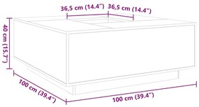 Mesa de centro 100x100x40 cm derivados de madeira branco