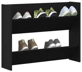 Armários para Sapatos de Parede Carvalho preto 60 x 18 x 60 cm