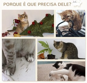 Conjunto de Prateleiras de Parede para Gatos de 4 Peças com 3 Postes de Sisal Rede e 1 Plataforma para Saltar de 3 Níveis Bege