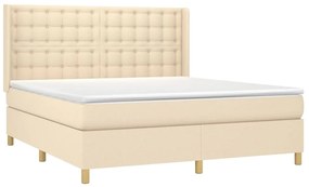 Cama com molas/colchão 180x200 cm tecido cor creme