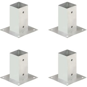 vidaXL Suportes para postes 4 pcs metal galvanizado 71 mm