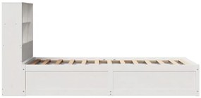 Cama sem colchão 90x200 cm madeira de pinho maciça branco