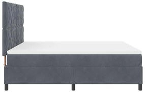 Cama Box com Colchão vidaXL Cinza Escuro Super King Veludo