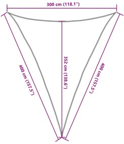 Para-sol estilo vela 160 g/m² 3x4x4 m PEAD verde-escuro