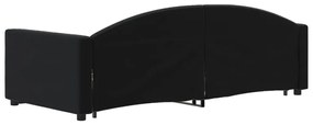 Sofá-cama com gavetão e gavetas 90x190 cm veludo preto