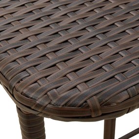 Mesa de jardim dobrável 90x51x75 cm vime PE castanho