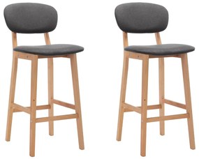 vidaXL Bancos de bar 2 pcs tecido cinzento-escuro